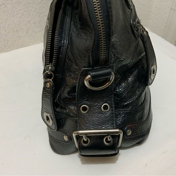 Hype Women's Black Soft Leather Studded Tote Satchel hobo bag - Picture 13 of 15